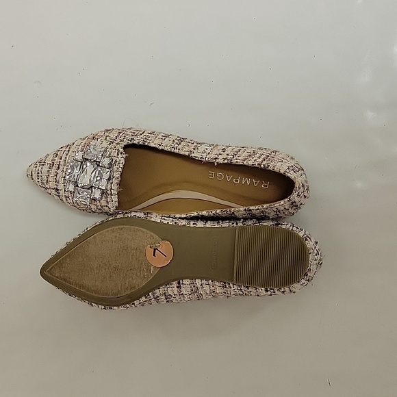 Rampage, women's Coolsie boucle rhinestone ballet flats sz 7, NWOT - Picture 5 of 7